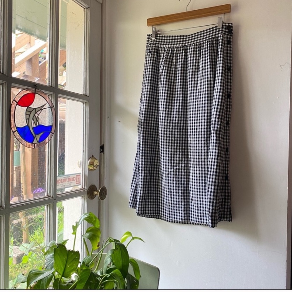 {Madewell} Gingham Midi skirt